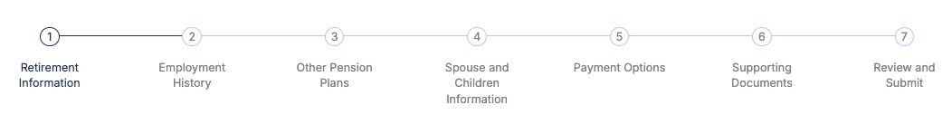 Pension application steps